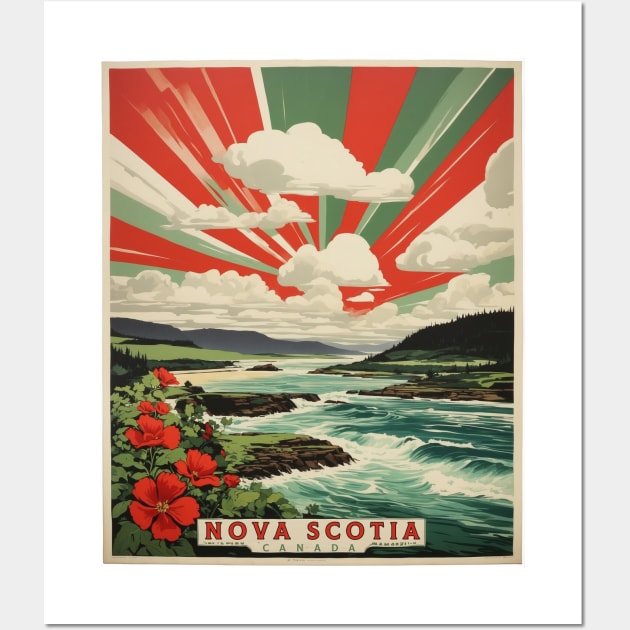 Nova Scotia Canada Vintage Poster Tourism Wall Art by TravelersGems